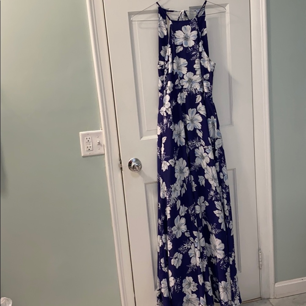 Blue floral size small Lulus long dress